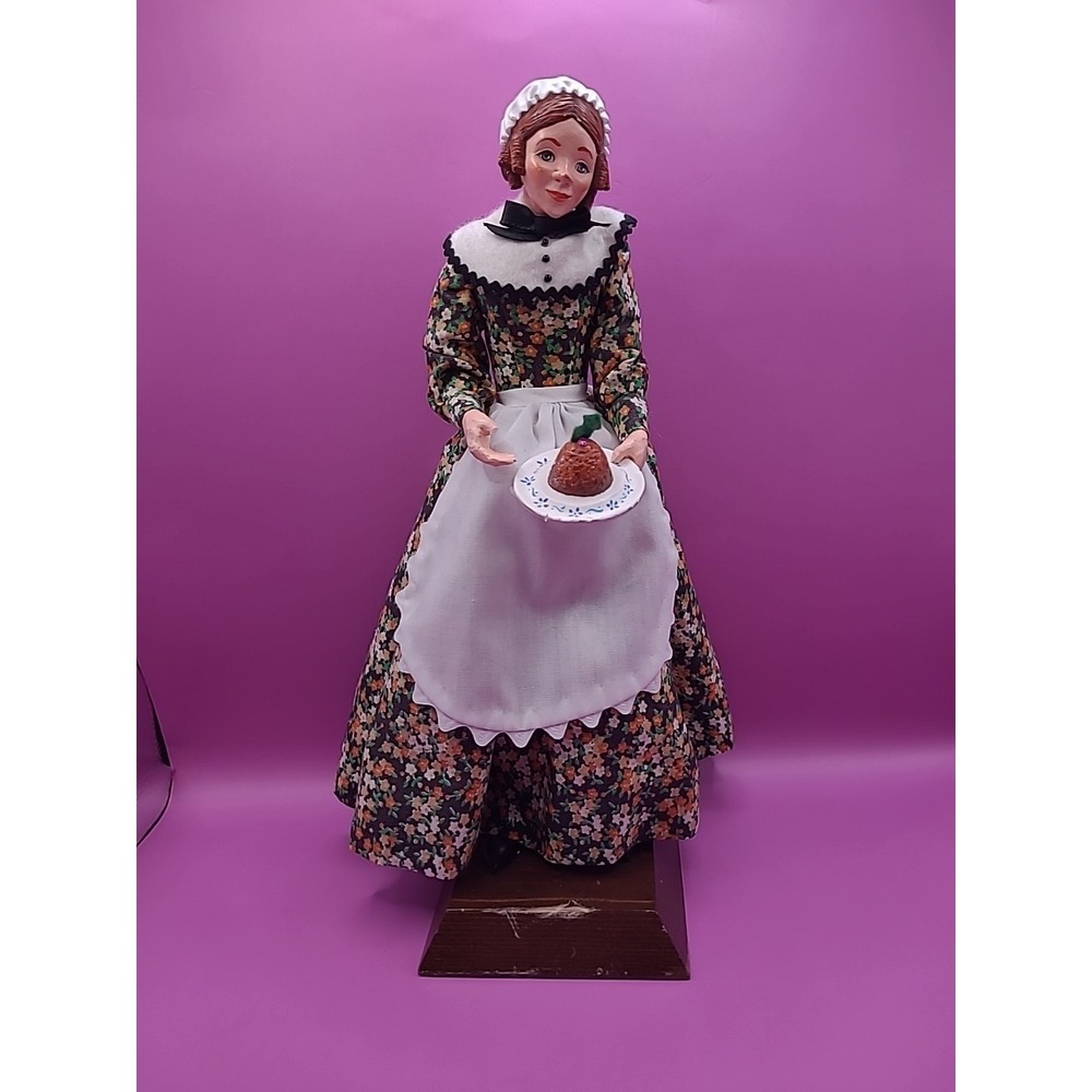 Simpich 12" Handmade A Christmas Carol Character - Mrs.‎ Cratchit W/Pudding RARE